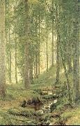 Ivan Shishkin Brook in a Forest Sweden oil painting artist